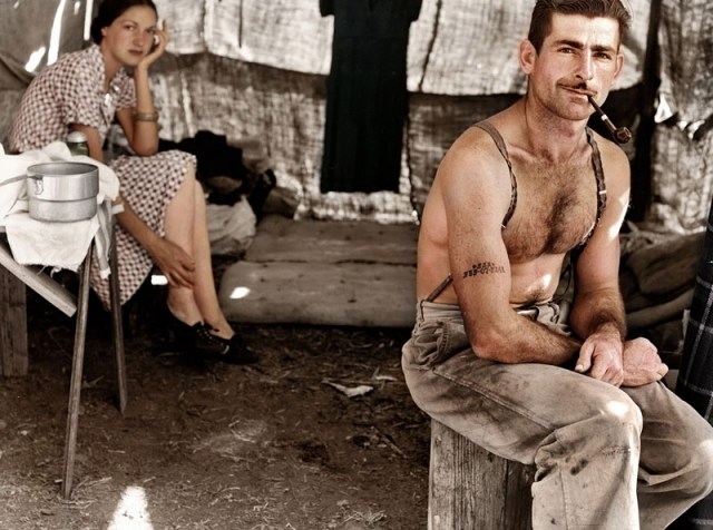 arbetslös träarbetare 1939 färgad Mads Madsen