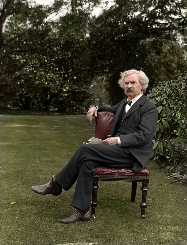 Färgade foton trädgård Mark Twain