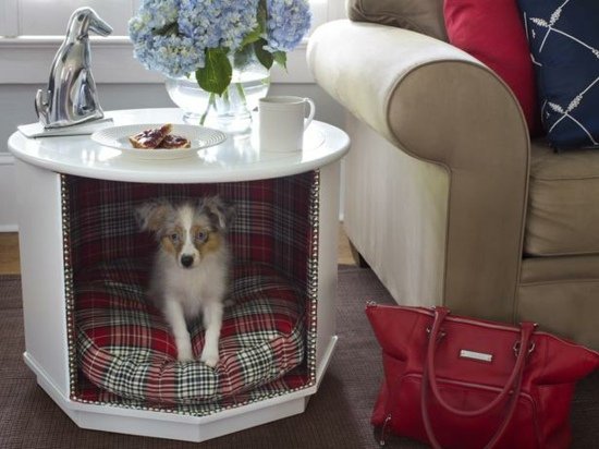 Hund säng design sidobord hem möbler vardagsrum