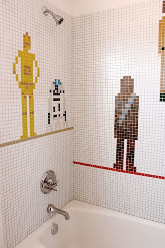 Barn badrum mosaik kakel-Star Wars mönster tema tema