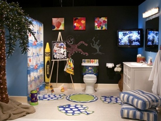 Barnrum som dekorerar barns badrumsdesignidéer