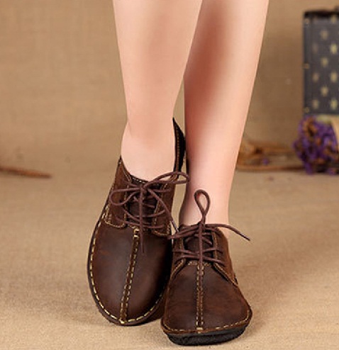 Coffee Brown Oxford παπούτσια για γυναίκες