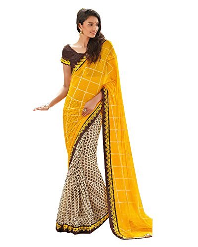Γυναικείο αγαπημένο κίτρινο Laxmipati Saree 14