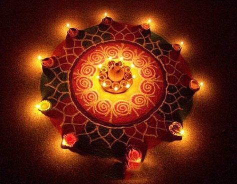 Τελευταίο σχέδιο Rangoli Diwali