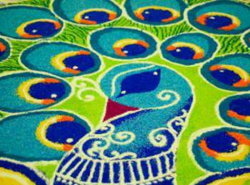 Uusin Peacock Rangoli Design