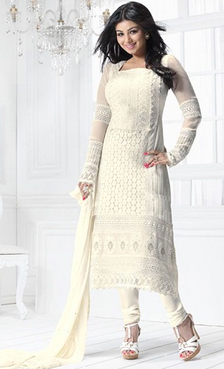 White Churidar Salwar Kameez