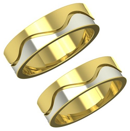 Δύο χρυσά δαχτυλίδια ζευγαριού