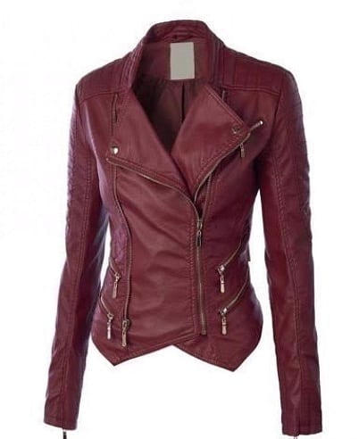 Γυναικείο Burgundy Leather Blazer