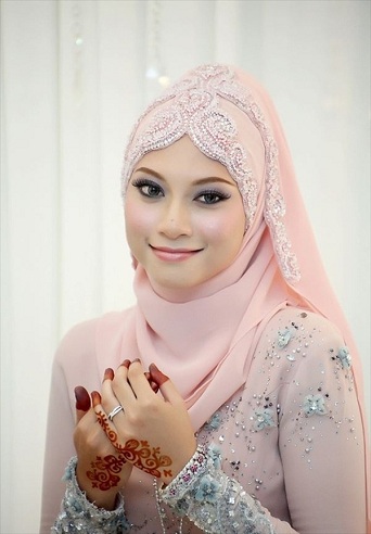 Fancy Silk Wedding Hijab