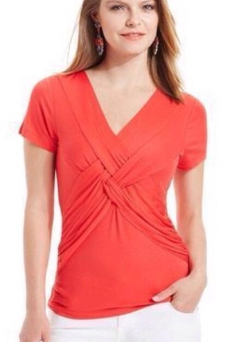 A Twist Front Red Top