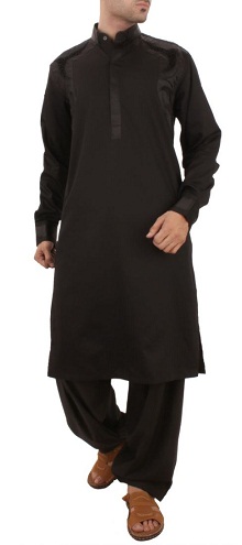Απλό Μαύρο Salwar Kameez