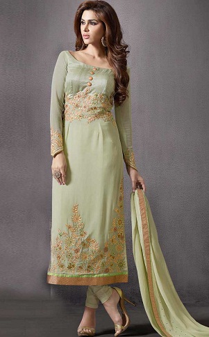 Κοστούμι Pista Green Silk Salwar