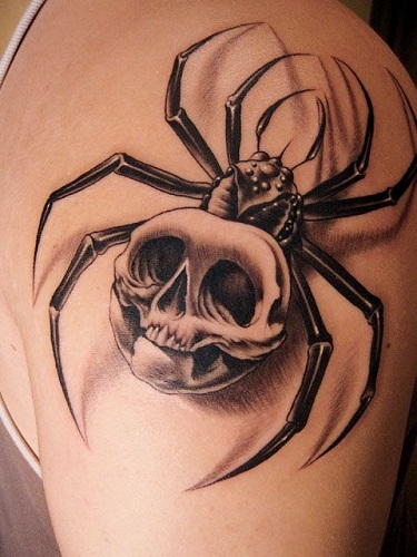 Hämähäkin kallo -tatuointi