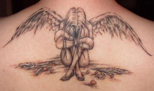 Fallen Devil Angel tatuointi tytöille