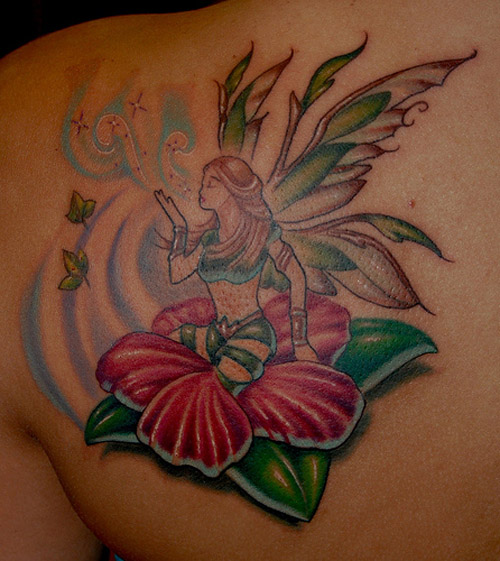 Fairy Flower Tattoo Design