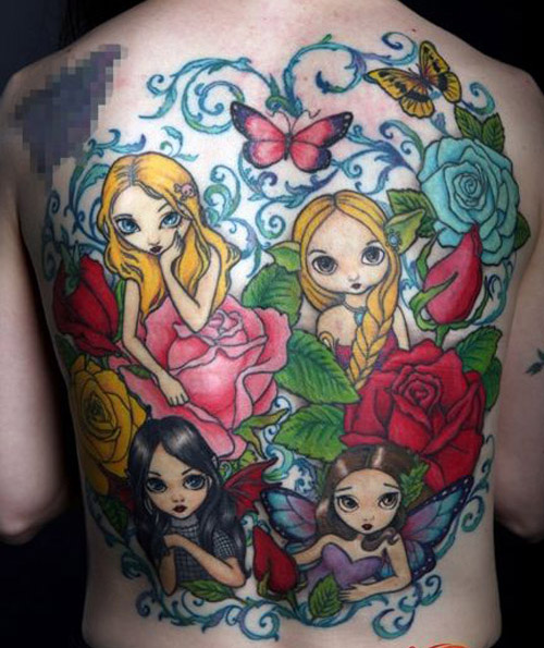 World of Small Fairies Fairy Tattoo selässä