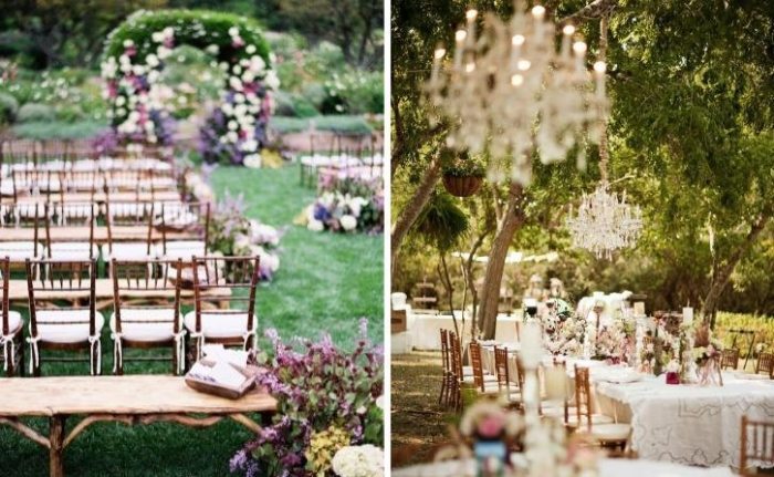 Dekorations-idéer-vår-bröllop-trädgård-bröllop-ceremoni-bord