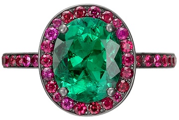 Ruby Emerald Ring for Womens
