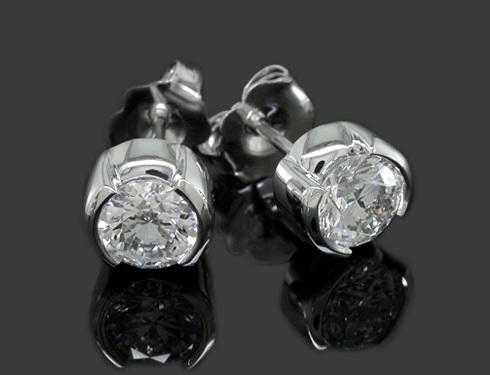 Cluster Knot Platinum Diamonds Stud -korvakorut