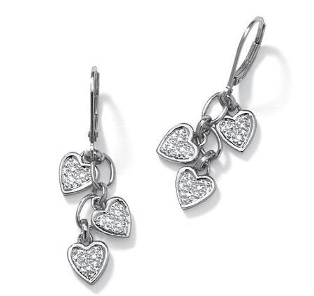 Heart Shape Platinum σκουλαρίκια για κορίτσια