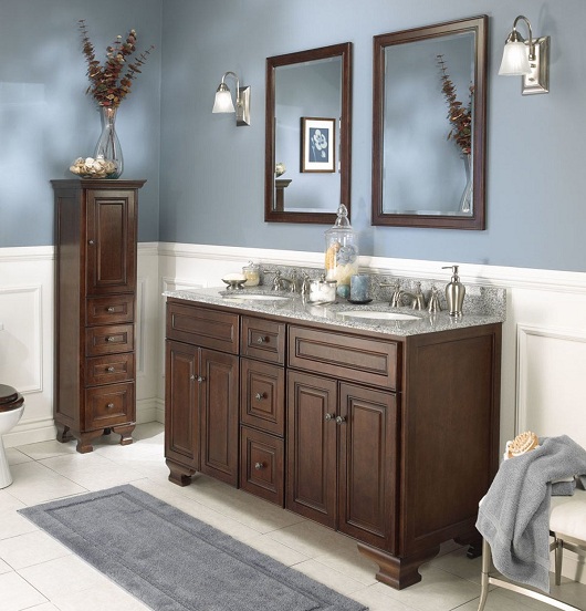 Brown Vanity kylpyhuone ideoita