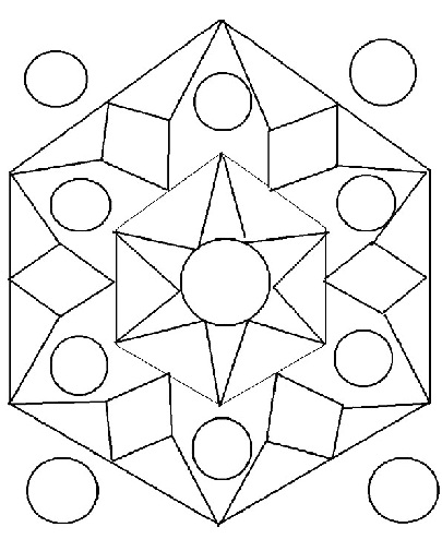 Hexagon Shaped Rangoli Design