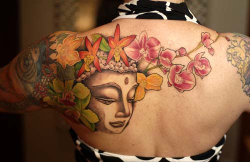 Floral Buddha Tattoo Design