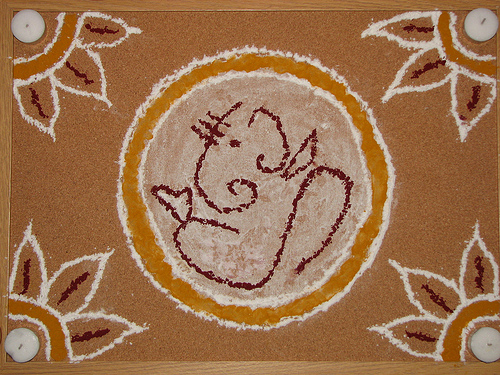 Ainutlaatuinen Ganesha Rangoli