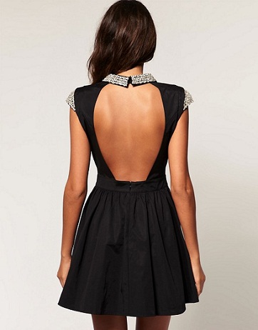 Μαύρο κοντό φόρεμα Merlot