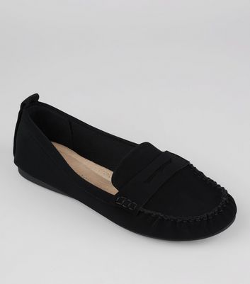Wide Fit Black Loafers