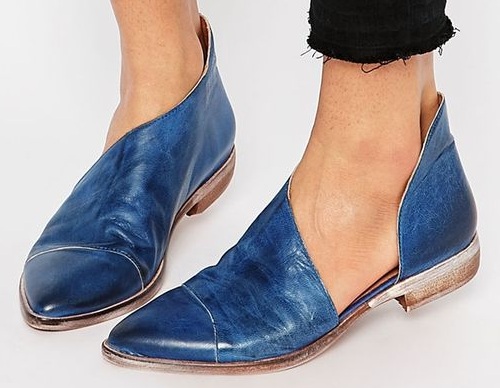 Γυναικεία παπούτσια Indigo Blue Flat Cut out