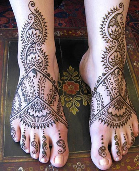 Abstraktit jalat Mehndi -mallit