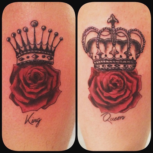 Kuninkaan ja kuningattaren ruusun tatuointi