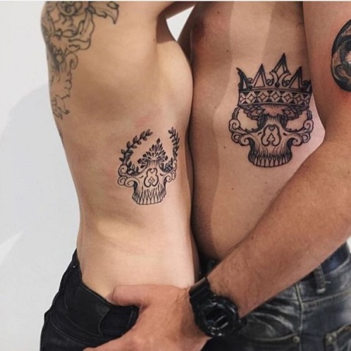 Skull King ja Queen Tattoo