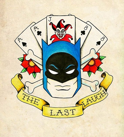 Σχέδιο τατουάζ Batman και καρτών