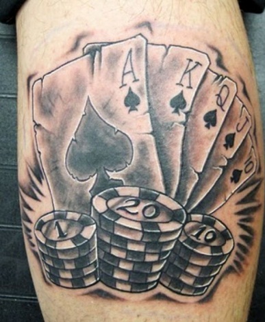 Σχέδιο τατουάζ καρτών πόκερ