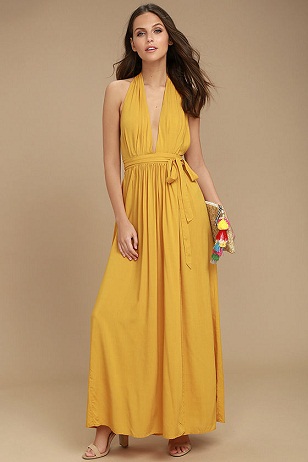 Κίτρινο Shift Φόρεμα
