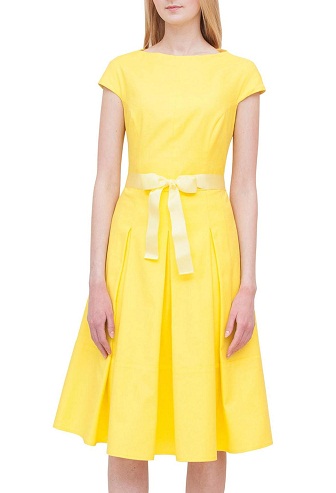 Βαμβακερό κίτρινο φόρεμα