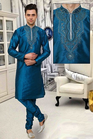 Pakistanilaistyylinen sininen Kurta -pyjama