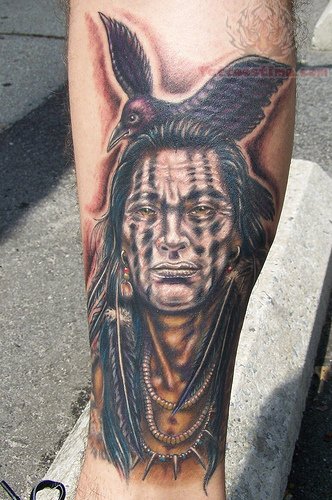 American Indian Warrior Tattoo Design