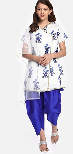 Floral Layered Kurta με Dhoti