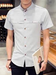 Ανδρικό πουκάμισο Casual Front Stripe κοντομάνικο