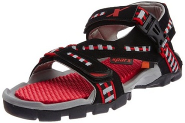 Sparx Miesten mustat ja punaiset sandaalit