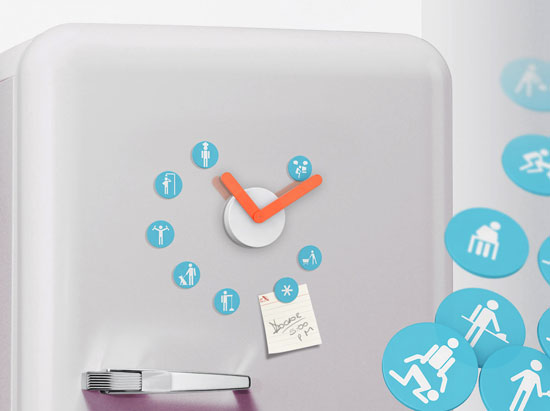 magnet väggklocka kylskåp designplus uppgifter