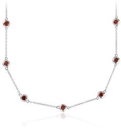 Garnet Gemstones Silver Chain Design