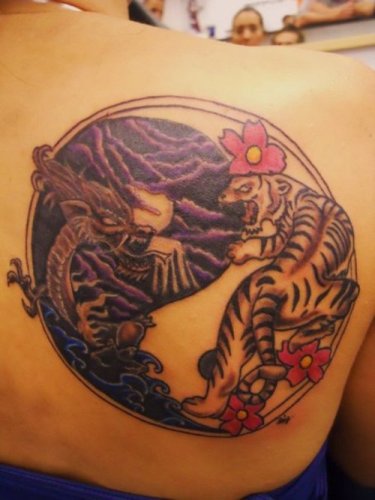 Dragon Vs Tiger Yin Yang Tattoo