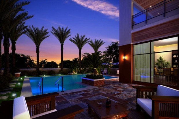 exotisk-villa-med-utomhus-pool-vatten-funktioner-dekorativ-belysning
