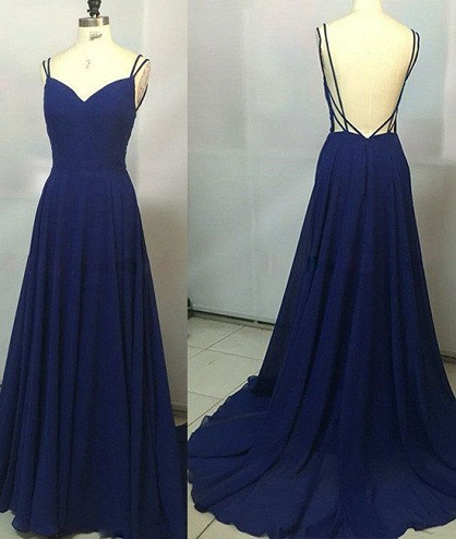 Μπλε φόρεμα γενεθλίων χωρίς πλάτη