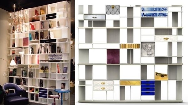 Porslin böcker låda möbler hyllsystem lådor moderna vardagsrumsmöbler