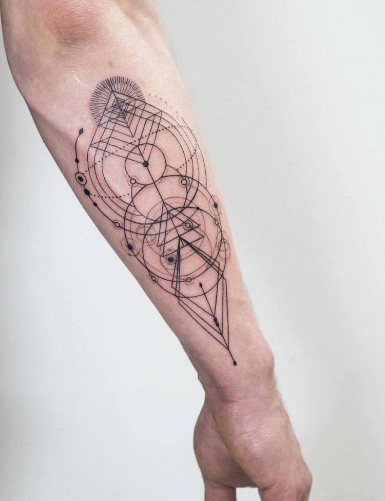 tatuering män minimalistiska geometriska linjer